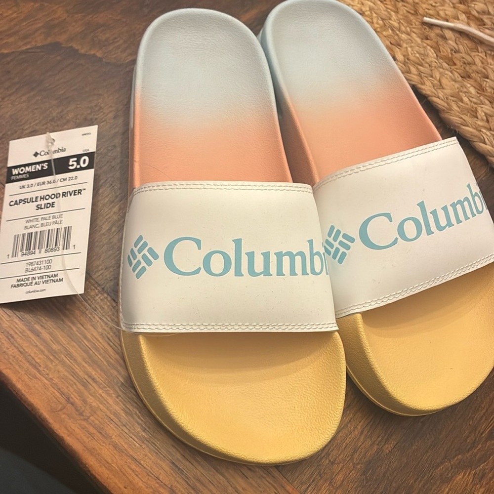 NWT Columbia Slides Sandals. Women’s size 5.